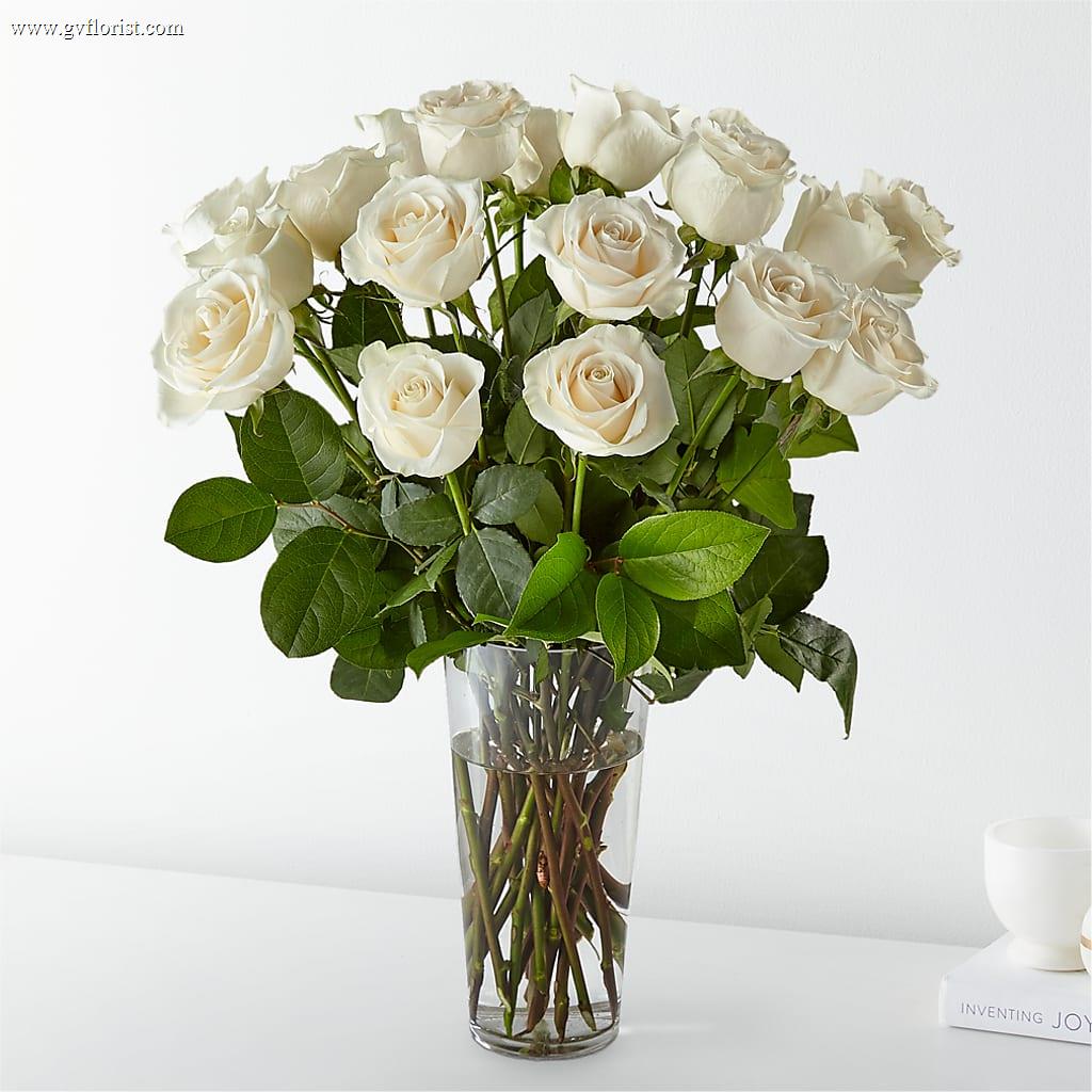 Long Stem White Rose Bouquet –  Grass Valley Florist, Grass Valley CA