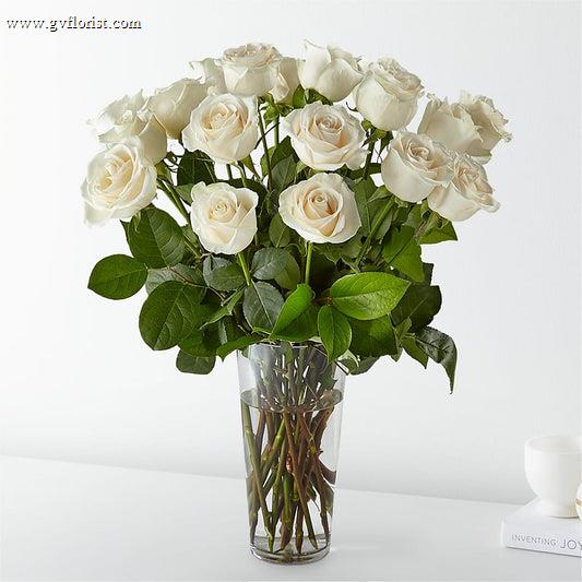 Long Stem White Rose Bouquet –  Grass Valley Florist, Grass Valley CA