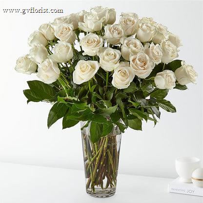 Long Stem White Rose Bouquet –  Grass Valley Florist, Grass Valley CA