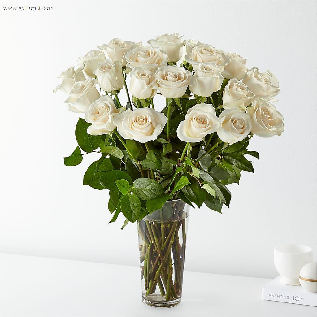 Long Stem White Rose Bouquet –  Grass Valley Florist, Grass Valley CA