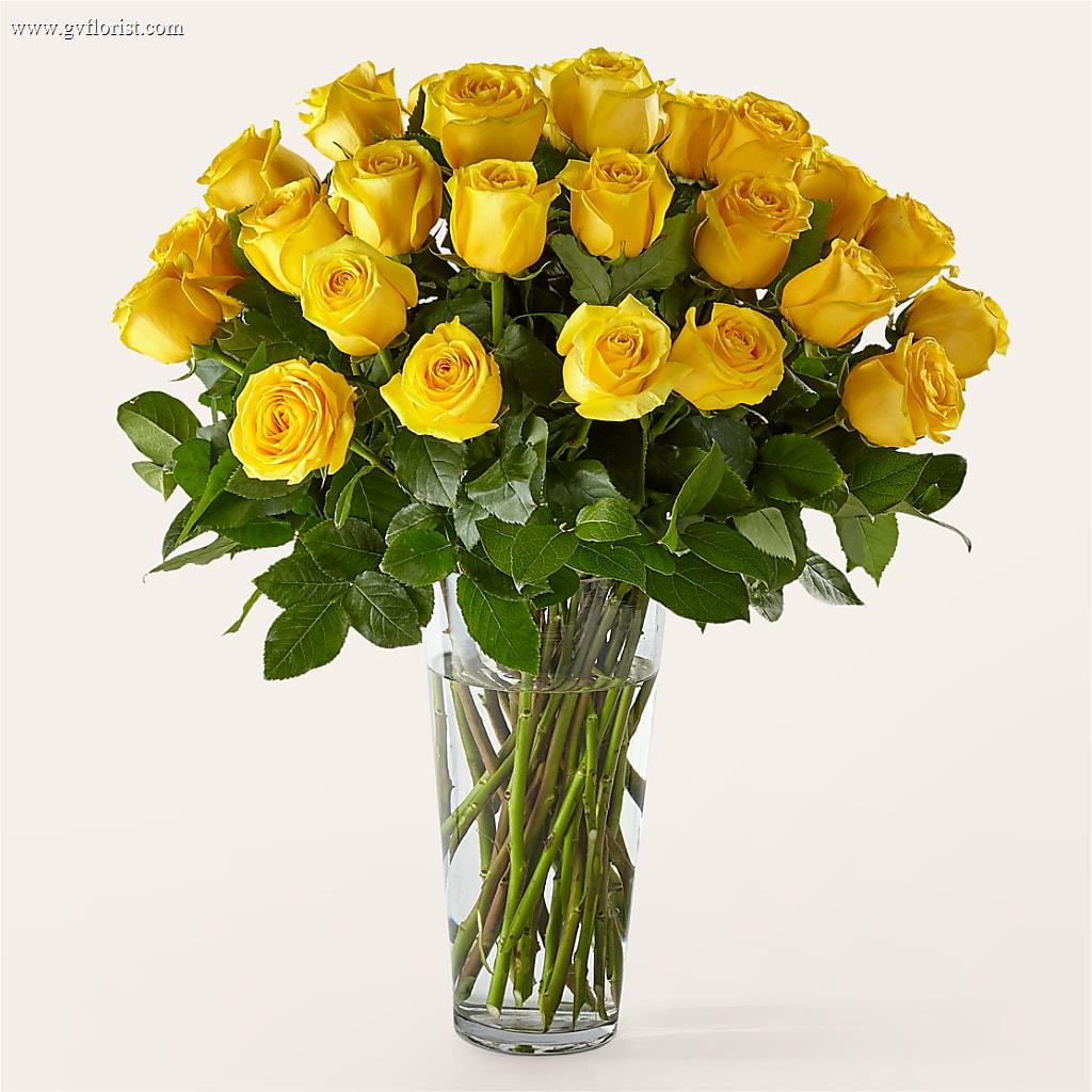 Long Stem Yellow Rose Bouquet – Grass Valley Florist, Grass Valley CA