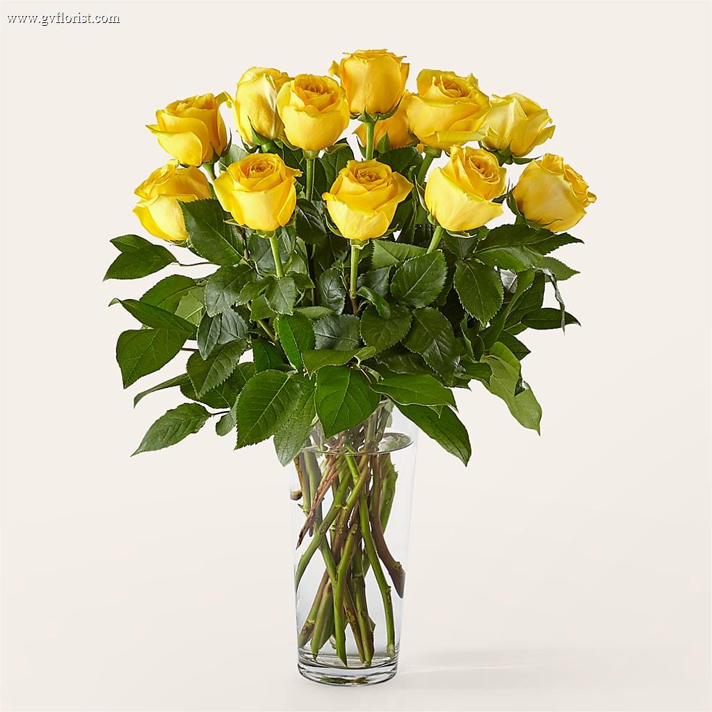 Long Stem Yellow Rose Bouquet –  Grass Valley Florist, Grass Valley CA