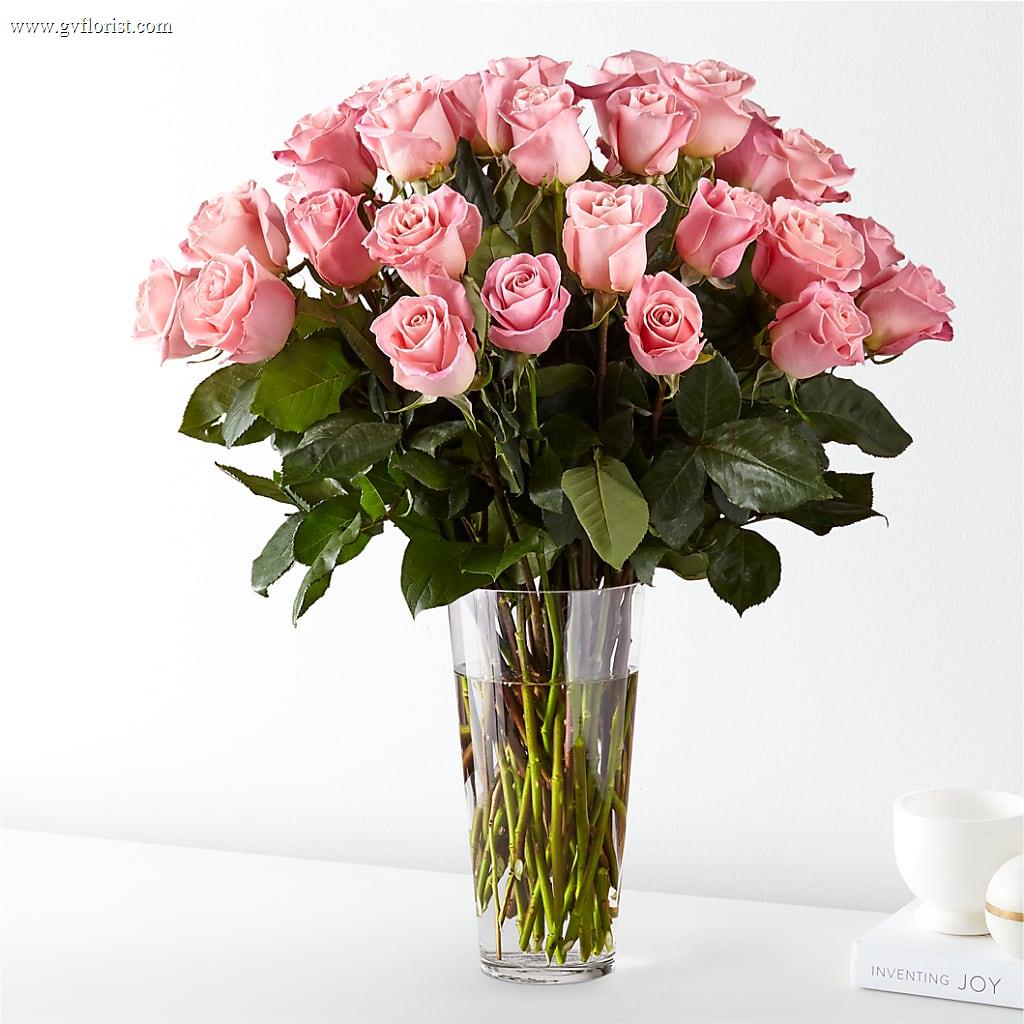 Long Stem Pink Rose Bouquet – Grass Valley Florist, Grass Valley CA