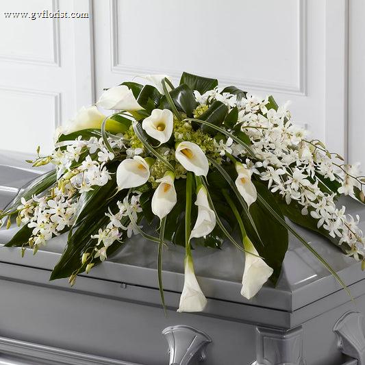 Angel Wings Casket Spray –  Grass Valley Florist, Grass Valley CA