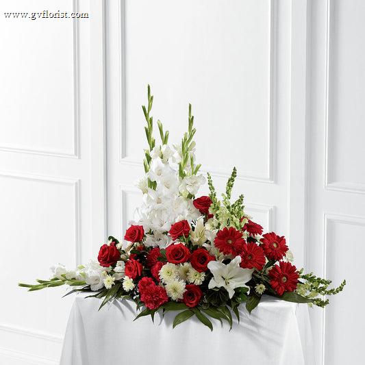 Crimson & White Arrangement –  Grass Valley Florist, Grass Valley CA