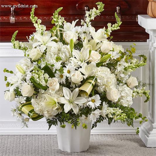 Thoughts of Tranquility Floor Basket –  Grass Valley Florist, Grass Valley CA