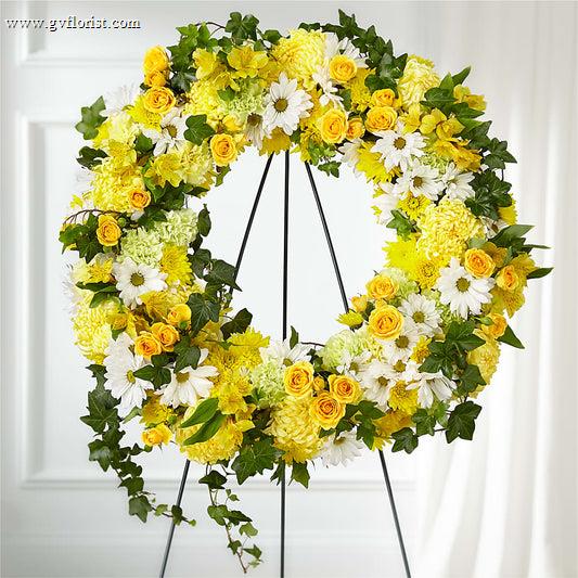 Golden Remembrance Wreath –  Grass Valley Florist, Grass Valley CA
