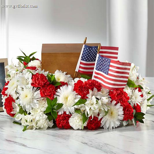 Spirit of Patriotism Cremation Adornment –  Grass Valley Florist, Grass Valley CA