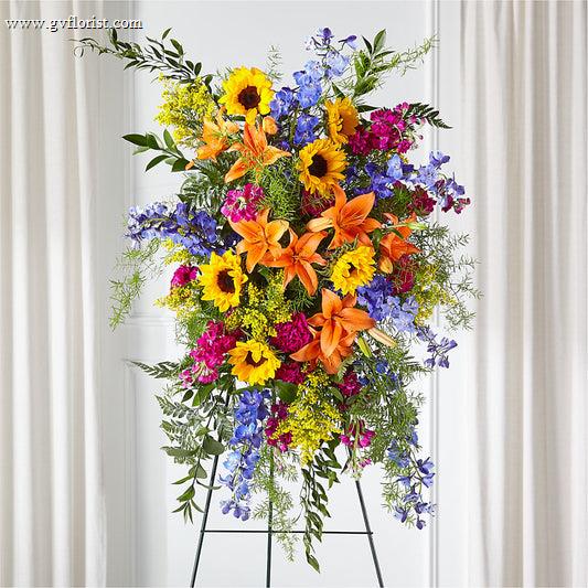 Sunlit Memories Standing Spray (Standard) –  Grass Valley Florist, Grass Valley CA