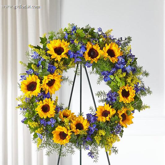 Bright Rays Wreath –  Grass Valley Florist, Grass Valley CA