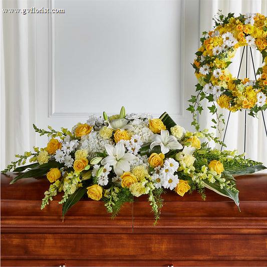 Golden Harmony Casket Spray –  Grass Valley Florist, Grass Valley CA