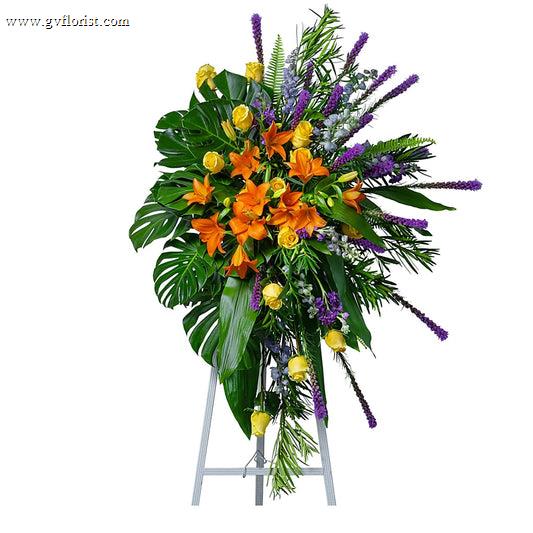 Birds of Solace Grand Sympathy Standing Spray –  Grass Valley Florist, Grass Valley CA