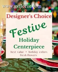 Designer's Choice - Festive Holiday Centerpiece –  Grass Valley Florist, Grass Valley CA