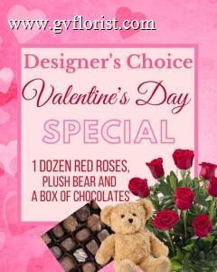 Designer's Choice - Valentine's Special (Roses, Chocolates, Plush) –  Grass Valley Florist, Grass Valley CA