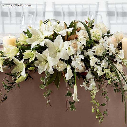 White Linen Arrangement –  Grass Valley Florist, Grass Valley CA